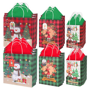 Bolsas de regalo de Navidad de varios tamaños, bolso no tejido reutilizable con etiquetas DIY, bolsas de papel impresas con logotipo al por mayor - Product Image 1