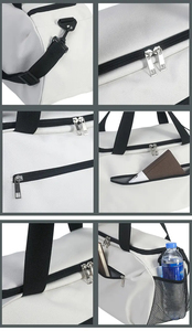 Bolsas Deportivas de Gimnasio Blancas al Por Mayor con Porta Botella de Agua, Material de PVC Resistente, Capacidad de 50-70L, para Hombre y Mujer - Product Image 4