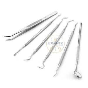 Oral Care Kit High Quality Stainless Steel Pliers Double Probe Sickle Hoe Tooth Cleaner Dental Mirror-Clean <b>Jewelry</b> <b>Equipment</b> - Product Image 2