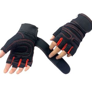 Unisex logotipo personalizado cómodo gimnasio guantes Dip Stands Set sin dedos Fitness equipo de levantamiento de pesas rojo negro económico deportes - Product Image 2