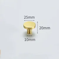 Boutons ronds classiques modernes en laiton massif avec finition or brossé pour commode, tiroir, chambre à coucher, salle de bain, armoires et cuisine