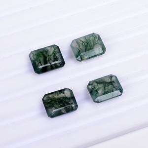 Piedra Preciosa Natural de Ágata Musgo Verde, Corte Octogonal Escalonado, para Joyería, Tamaño Personalizable 11.0x9.0x4.5 mm, Alta Calidad 3.50 - Product Image 2