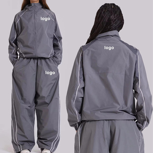Women 2 Piece Outfits Tracksuit <b>Jumpsuits</b> Lightweight Windbreaker Pullover Jacket Crop Top Pants Set - Product Image 3