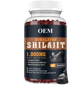 OEM <b>Himalayan</b> <b>Shilajit</b> Gummies 100% <b>Pure</b> Original <b>Shilajit</b> Soft Gummies Premium <b>Shilajit</b> 60 Gummies for Men & Women from India - Product Image 1