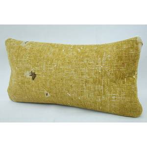 <b>Gold</b> Mosaic Vintage Pattern <b>Wool</b> Pillow 8x16 Inch Paisley Paneled Grape Kantha Patchwork Woven Technique - Product Image 3