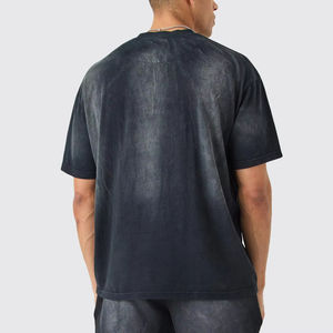 T-shirt personnalisé pour homme, de haute qualité, uni, 3D, épaules tombantes, 100% coton, col épais, t-shirt vierge pour homme - Product Image 2