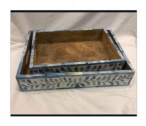 Bandeja con incrustaciones de hueso de nuevo diseño, bandeja de servicio hecha a mano india, bandeja de servicio con incrustaciones de hueso de precio directo de fábrica de lujo y alta calidad - Product Image 2