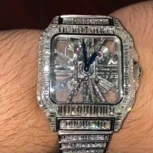 Montre de luxe tendance pour homme, montre Baguette Lab Grown, collection de montres de qualité VVS, cadeau unisexe - Product Image 1