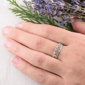 Tendencia 925 plata esterlina cuarzo verde anillo de piedras preciosas joyería hecha a mano plata estilo bohemio anillo joyería mujer regalo para niñas - Product Image 3