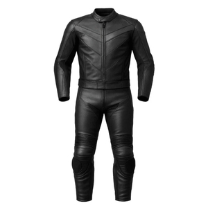 Combinaison de course moto en cuir pleine noir deux pièces sur mesure imperméable respirante avec protections CE pour hommes 2025 toutes saisons - Product Image 5