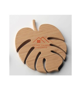 Dessous de verre en bois de luxe fait à la main en bois MDF Design feuille de palmier pour la maison hôtel et restaurants décor utilisation - Product Image 1