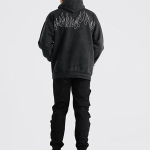 <b>Top</b> High Quality Vintage Stone Acid Wash Hoodies Custom Logo Green Paint Splatter Quick Dry Breathable <b>Distressed</b> Men Hoodie - Product Image 4