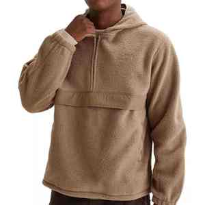 Veste polaire unisexe de style simple personnalisée en usine, de haute qualité, 100% polyester, à carreaux, veste polaire d'hiver - Product Image 5