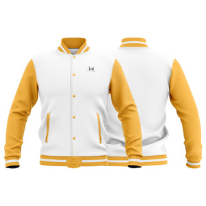 Veste bomber universitaire de baseball de haute qualité avec logo personnalisé, col rond, sans service officiel, broderie, fermeture éclair, vêtement de printemps - Product Image 3