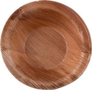 แผ่นใบกลม Areca ขนาด12นิ้วเป็นมิตรกับสิ่งแวดล้อม4นิ้วชามใบ Areca สีน้ำตาลธรรมชาติย่อยสลายได้ย่อยสลายได้ - Product Image 5