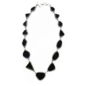 Collar de Ónix de Moda para Mujer, Plata 925, Hipoalergénico, Resistente al Deslustre, Elegante y Atrevido para Uso Diario - Product Image 3