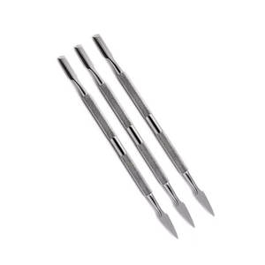 Poignée ergonomique en acier pour le nettoyage des ongles, poussoir à cuticules, qualité supérieure, design durable en acier inoxydable - Product Image 1