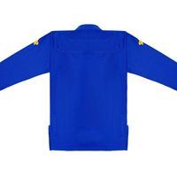 Gi BJJ Biru Ringan untuk Kompetisi 380 GSM Pearl Weave 100% Katun Tahan Lama Cepat Kering Bernapas Bordir Logo Kustom OEM