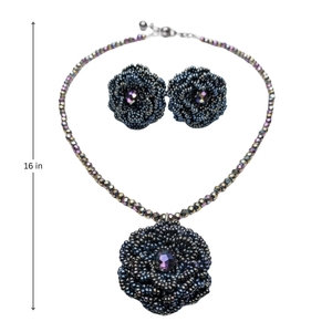 Conjunto de Joyería Nupcial con Cuentas Midnight Roselle, Estilo Bohemio con Baño de Oro y Circonita, para Fiestas y Regalos - Product Image 2