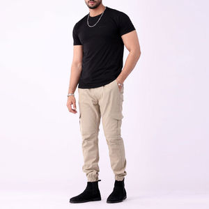 Pantalons cargo pour hommes en gros, nouveaux modèles du Pakistan, logo personnalisé, couleur unie, haute élasticité, coupe droite, toile OEM, léger - Product Image 2