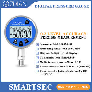 LCD 디스플레이 유압 압력 게이지 60mm 다이얼 디지털 압력계 M20 * 1.5 0.5% 100mm 다이얼-0.1 ~ 100Mpa 압력 게이지 - Product Image 5