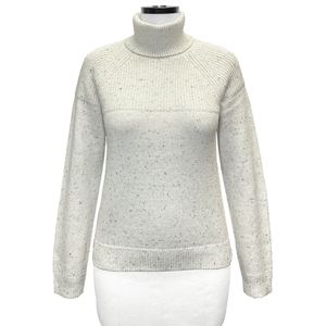 Pull à col roulé pour femme FW23, manches longues, logo personnalisé, tricot côtelé épais 5GG, respirant, devant en coton acrylique - Product Image 1