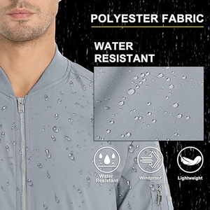 แจ็กเก็ตบอมเบอร์สำหรับผู้ชายแจ็คเก็ตแบบมีซิปรูดสำหรับฤดูหนาว - Product Image 4