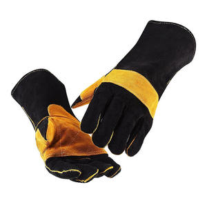 Gants de travail en cuir de haute qualité, protecteurs et imperméables pour la conduite et la soudure, gants doublés en polaire pour l'usine, gants enduits - Product Image 1