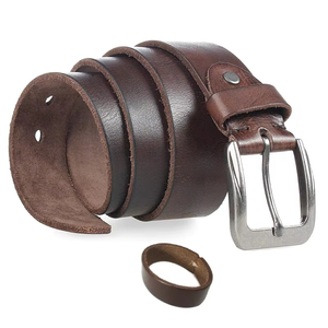 Ceinture en cuir de vache pour homme, boucle en fer, décontractée, réglable, robuste, écologique, vente en gros - Product Image 5