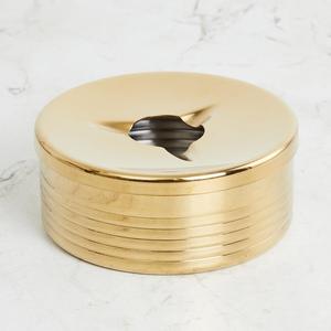 ถาดเถ้าโลหะทรงกลมสีทองพร้อมวัสดุคุณภาพสูงพร้อมสีตามสั่ง - Product Image 1