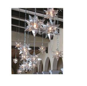 Lanterne suspendue en métal, décoration Portable, forme d'étoile ajourée, lanterne à vent, Mini luminaire décoratif - Product Image 2