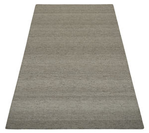 Ivory and Taupe Modern Stripes Textured Polyester Hand <b>Tufted</b> Washable Area <b>Rug</b> Eco-Friendly Home Living Room Decor - Product Image 1