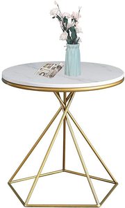 Mesa de consola de hierro forjado con marco dorado de lujo moderno dorado de Metal Premium, nueva mesa de centro superior de mármol a la venta, mesa de centro - Product Image 6