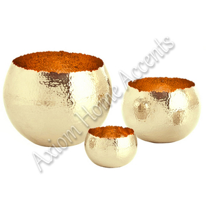 Axiom Home Accents Elegante Frutero de aluminio dorado negro Grabados hechos a mano Acabado brillante Desechable para uso alimentario - Product Image 4