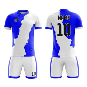 Conjunto de Camiseta de Fútbol para Hombre, Blanca y Amarilla, con Estampado Digital, Cuello en V, Manga Corta, Transpirable, de Secado Rápido, que Absorbe la Humedad, Uniformes de Poliéster - Product Image 6