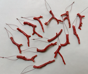 Perles de bâton forées de corail rouge-perles de bâton polies de corail rouge méditerranéen-bâton poli rugueux rouge naturel-fabrication de bijoux - Product Image 6