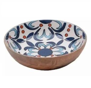 Bol en bois avec motif émaillé, vaisselle, bol pour restaurant, accessoires de restauration, vaisselle de table, saladier - Product Image 1