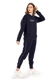 Survêtement unisexe personnalisé de haute qualité avec bandes latérales ensemble pour hommes entraînement pour hommes vente en gros survêtement personnalisé à capuche pour femmes - Product Image 2