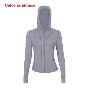 <b>Women's</b> Long Sleeve Fitness Sports <b>Jacket</b> Quick Dry Gym Yoga Top with Sunscreen Zip Front Jersey Tank Tops - Product Image 5