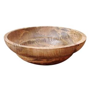 ชามไม้มะม่วงทำด้วยมือสีธรรมชาติสำหรับร้านอาหารโรงแรมที่ให้บริการและจัดแสดงสินค้าดีไซน์คลาสสิกจากอินเดีย - Product Image 1