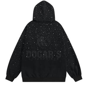 Sweat à capuche en tissu doux, look luxueux, détails en pierre, tendance inspirée de la mode streetwear - Product Image 2