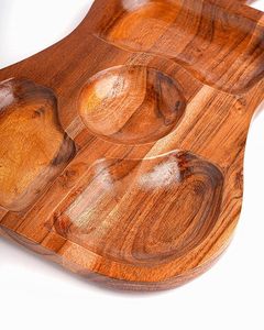 Plateau de service sectionnel en bois sculpté à la main de forme personnalisée pour apéritif au prix de gros - Product Image 5