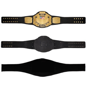 เข็มขัดหนังแชมป์มวยปล้ำสำหรับผู้ใหญ่ unisex, เข็มขัดทองเหลืองธงต่ำสุดที่กำหนดเอง - Product Image 5