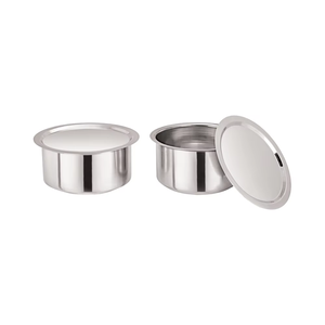 Recipiente de Cocina y Almacenamiento de Acero Inoxidable de Grado Alimenticio, con Fondo Redondo Clásico y Tapa Plana, Ecológico para Uso Doméstico - Product Image 1