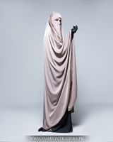 Khimar Modeste Uni en Tissu Polyester Premium, Col Extra Large, Manches Courtes, Respirant, Fait Main, Personnalisable, Vente en Gros OEM