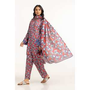 Dupatta de tenis estampado rosa oscuro para mujer, producto de ropa de Asia y las Islas del Pacífico - Product Image 2