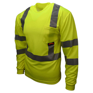 Camiseta de manga larga reflectante Hi Vis con logotipo impreso personalizado para construcción, ropa de trabajo de seguridad duradera, camisetas para hombre - Product Image 1