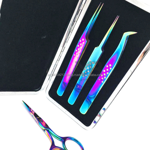 Pinzas de Acero Inoxidable con Punta de Fibra Dorada y Dientes Serrados para Extensiones de Pestañas, con Agarre para Extensiones de Pestañas - Product Image 3