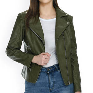 Veste en cuir véritable tendance à bas prix pour femmes, automne, matelassée, design personnalisé, haute qualité, fabrication en usine - Product Image 1
