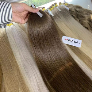 Extensions de cheveux vierges humains vietnamiens en vrac avec des extrémités super doublement tirées, couleur brun chaud chez Nasa Hair Company - Product Image 1